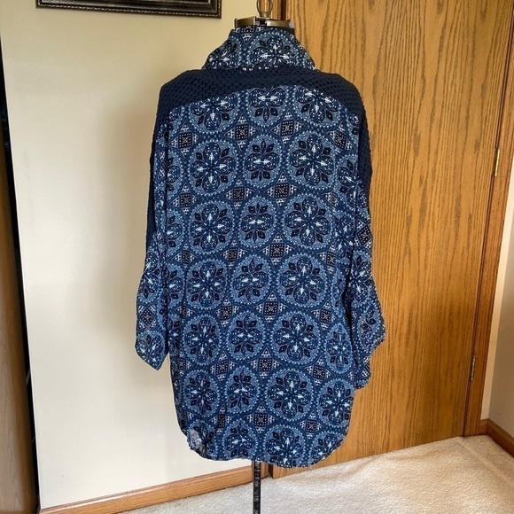 ✌️HIPPIE laundry open front kimono blue and white Medium - Picture 6 of 15